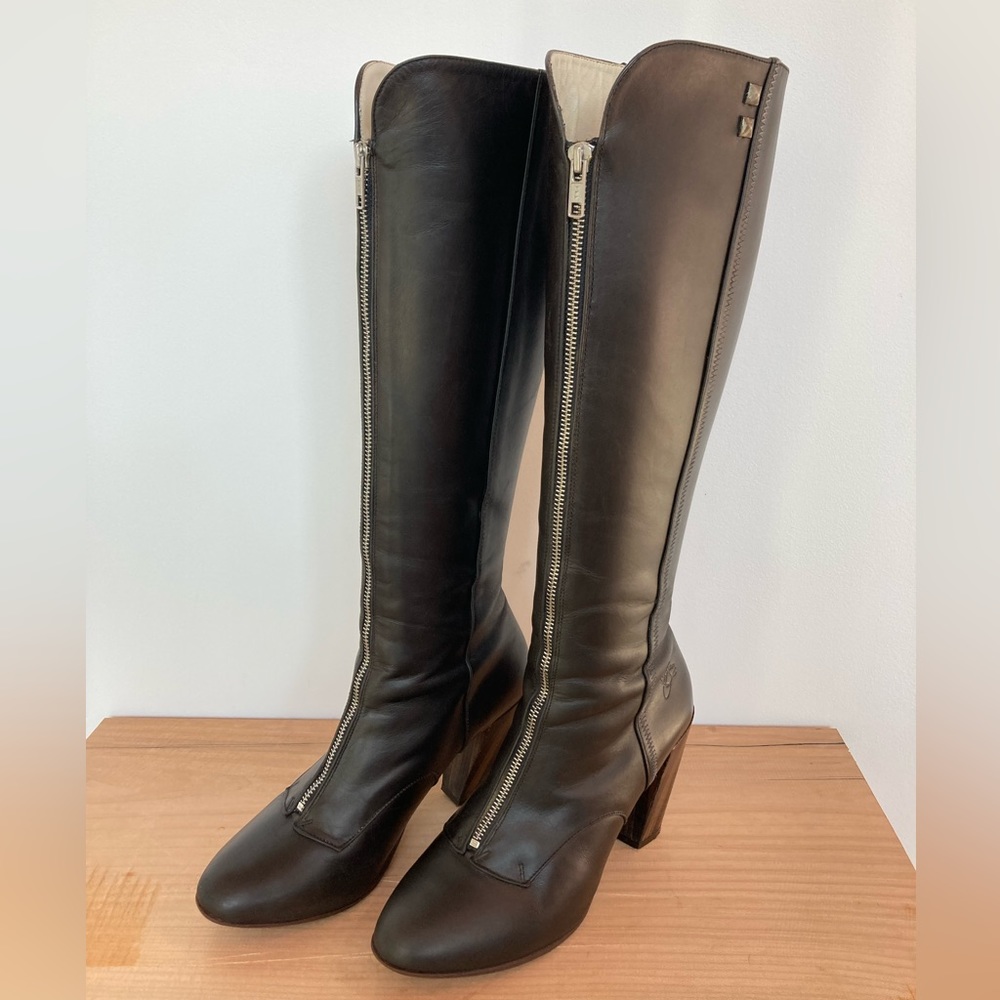 John Fluevog Blind Faith Hi Rebecca tall leather boots